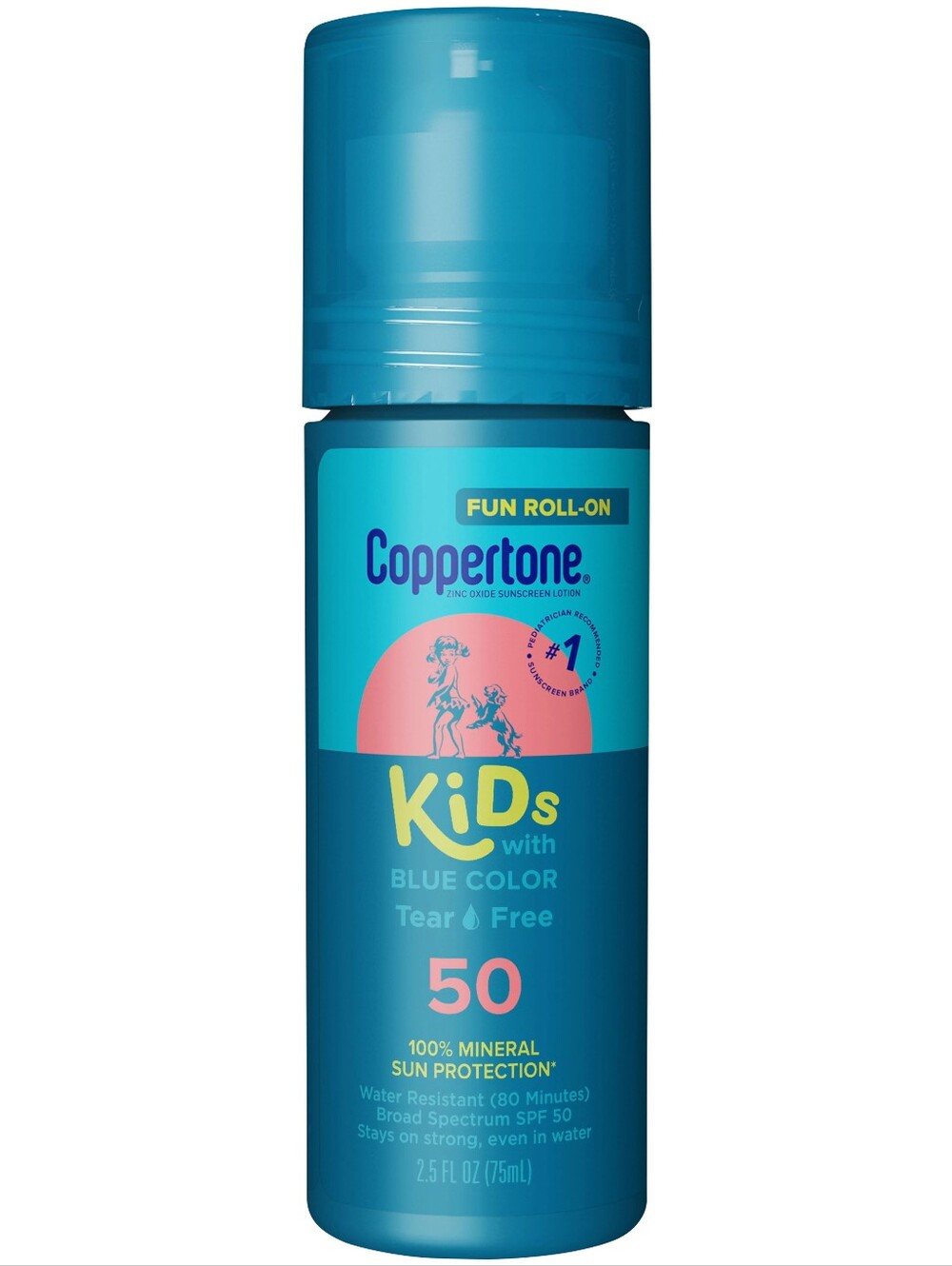 Coppertone Kids Blue Roll-On SPF 50 Sunscreen 2.5 FL. OZ.